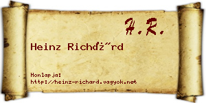 Heinz Richárd névjegykártya